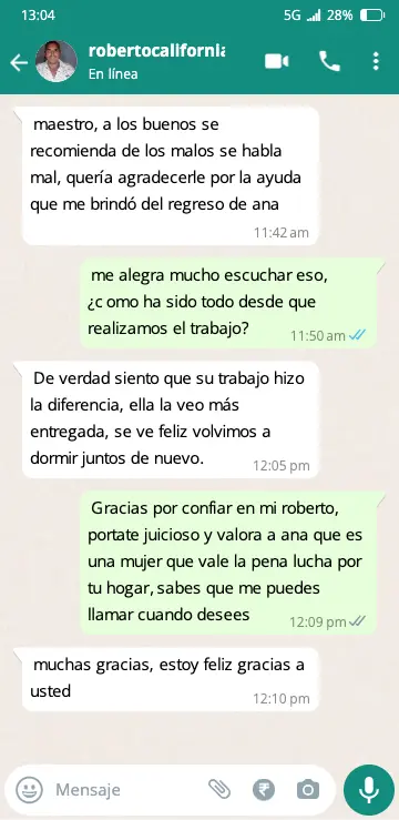 testimonio de nuestros clientes recuperando a sus parejas